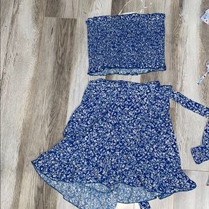 2 piece flowered top